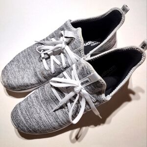 Adidas women's 10 grey and white slipon athletic shoes